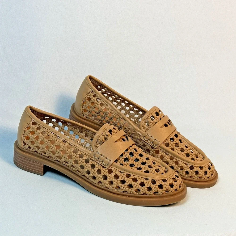 On 34th Size-6.5M Women's Blaiya Tan Loafers Flats Shoes Woven